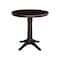 International Concepts Round 36 in Round Top Pedestal Table, 34.9 inH, Rich Mocha, 36 in W, 36 in L, 35.9 in H, Wood K15-36RT-27B-6B - alternate 1